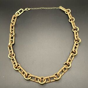Gold-Tone Chunky Link Chain Necklace Adjustable Choker Style